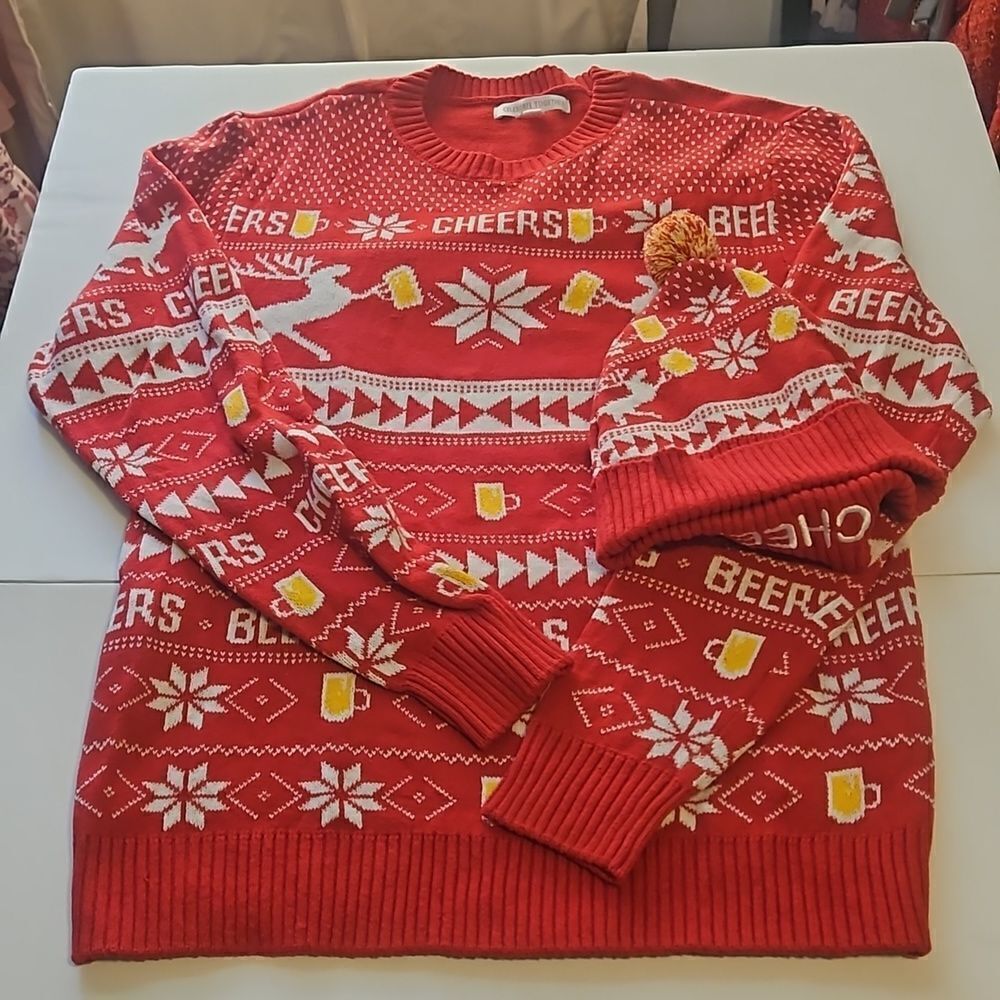 Celebrate  Together  cheers sweater and beanie L